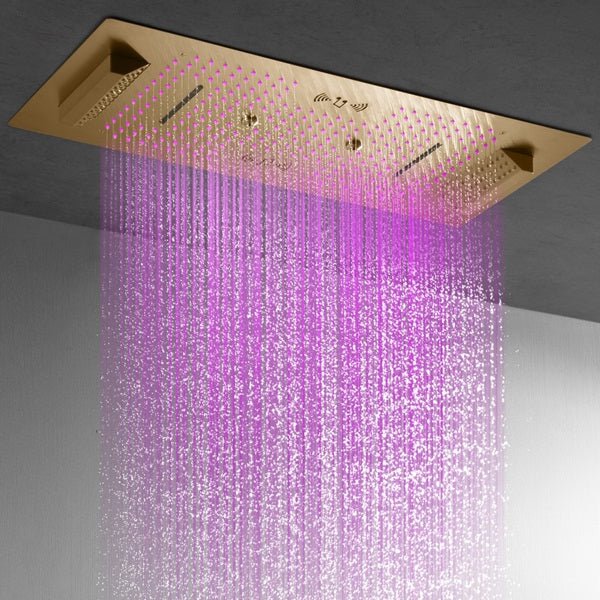 Cascada Genoa 16"x36" Brushed Gold Music LED Digital Shower System - View 12