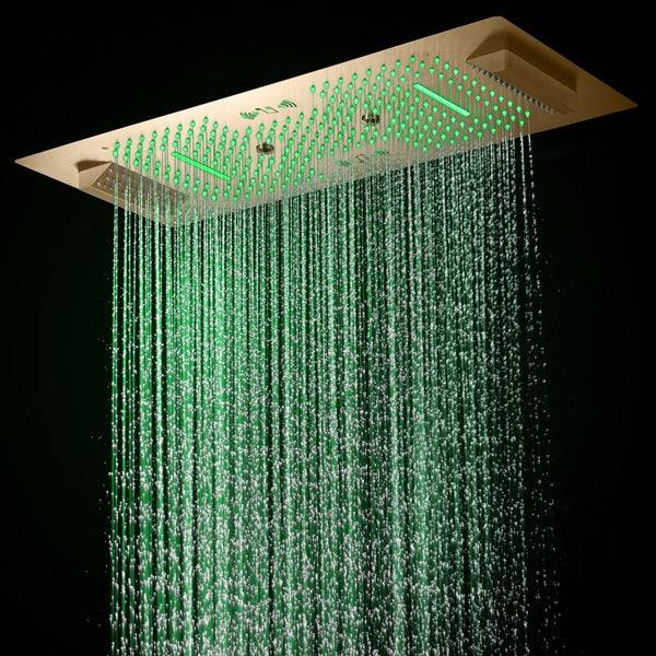 Cascada Genoa 16"x36" Brushed Gold Music LED Digital Shower System - View 14