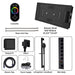 Cascada Genoa 16"x36" Matte Black Music LED Digital Shower System - Close-Up