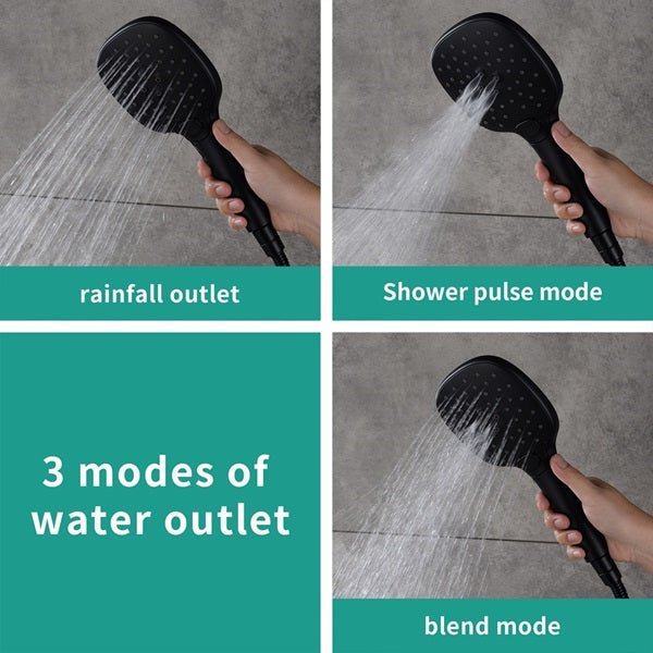 Cascada Genoa 16"x36" Matte Black Music LED Digital Shower System - Installation View