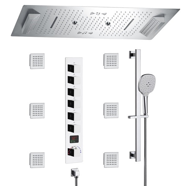 Cascada Genoa 16"x36" Music LED Digital Shower System - View 12