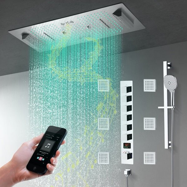 Cascada Genoa 16"x36" Music LED Digital Shower System