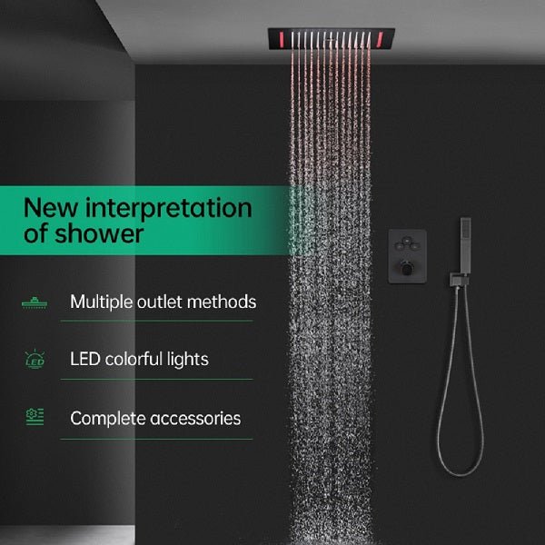 Cascada Genova 14"x20" Rainfall LED Shower Set - View 17