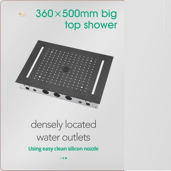 Cascada Genova 14"x20" Rainfall LED Shower Set - View 13