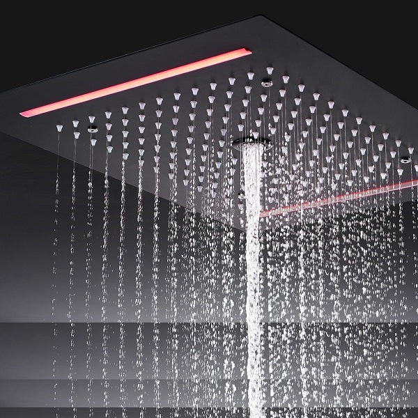 Cascada Genova 14"x20" Rainfall LED Shower Set - Detail View