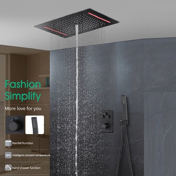 Cascada Genova 14"x20" Rainfall LED Shower Set - View 26
