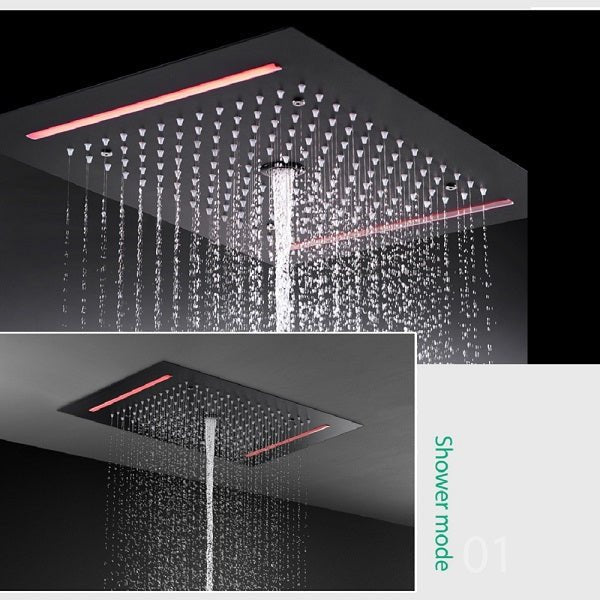 Cascada Genova 14"x20" Rainfall LED Shower Set - Installation View
