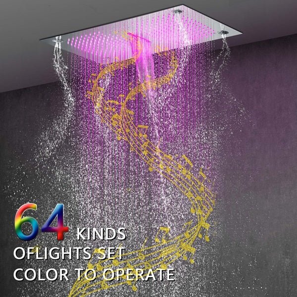Cascada Laguna 16"x28" Bluetooth LED Shower Head - Features