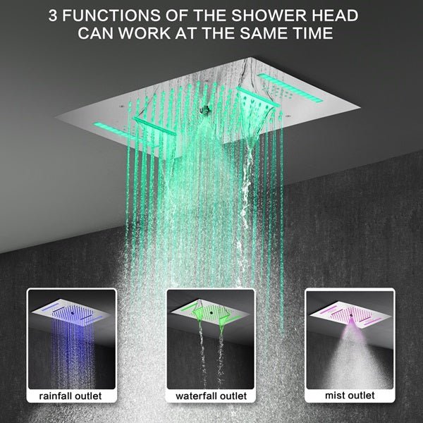 Cascada Lido 15"x23" Music LED Shower Head - Detail View