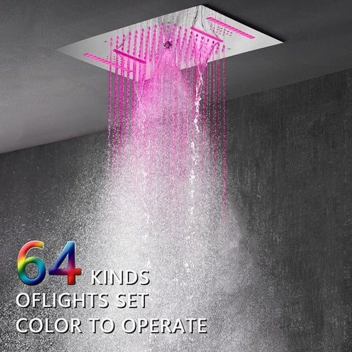 Cascada Lido 15"x23" Music LED Shower Head - Side View