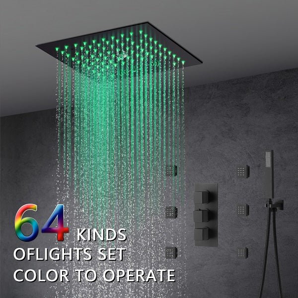 Cascada Luxury 12” Music LED shower system - Dimensions
