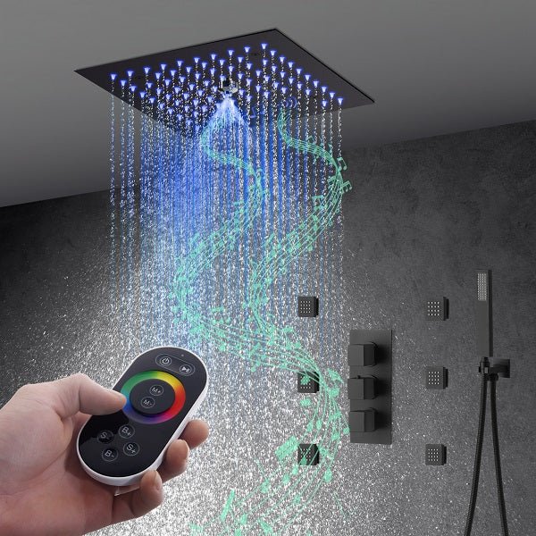 Cascada Luxury 12” Music LED shower system - Side View