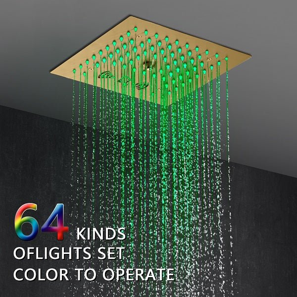 Cascada Luxury 12” Music LED shower system with built-in Bluetooth Speaker - View 10