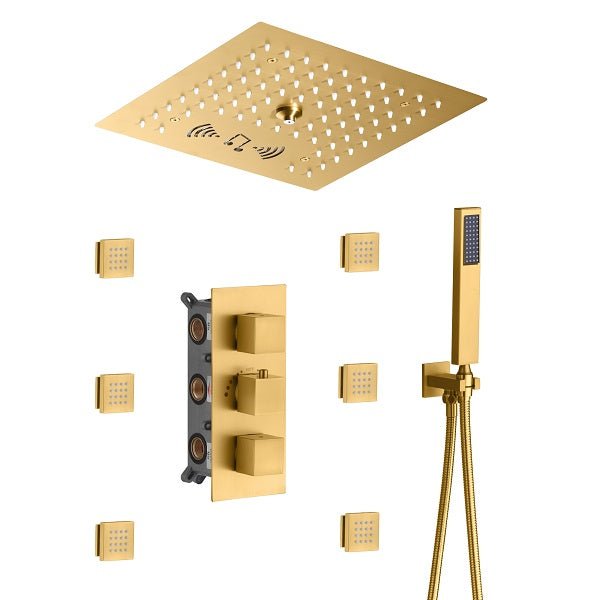 Cascada Luxury 12” Music LED shower system with built-in Bluetooth Speaker - View 11
