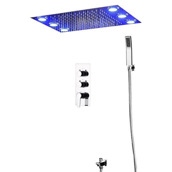 Cascada Luxury 14"x20" LED Shower System with 2-Way thermostatic mixer - View 20
