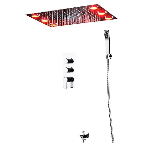 Cascada Luxury 14"x20" LED Shower System with 2-Way thermostatic mixer - View 17
