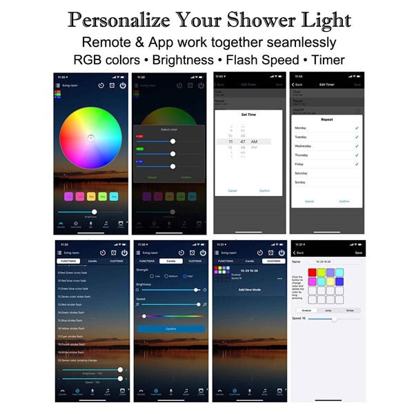 Cascada Showers 15"x28" LED Waterfall Luxurious Recessed 4 Types Rainfall Shower Head - Product Image 8