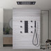 Cascada Showers 15"x23” Cascada Serenity Luxury LED Music Shower System, 4-Function Rainfall, Waterfall, Body Jets -...