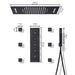 Cascada Showers 15"x23” Cascada Serenity Luxury LED Music Shower System, 4-Function Rainfall, Waterfall, Body Jets -...