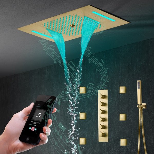 Cascada Luxury 15"x23” Music LED shower system