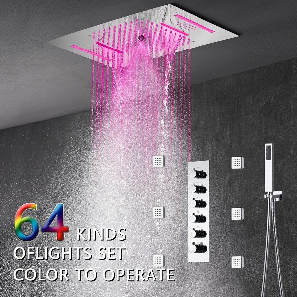 Cascada Luxury 15"x23” Music LED shower system - Detail View