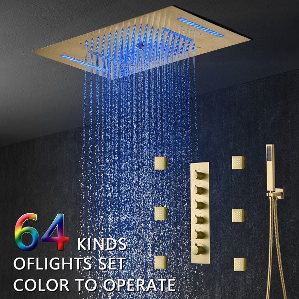 Cascada Luxury 15"x23” Music LED shower system - Detail View