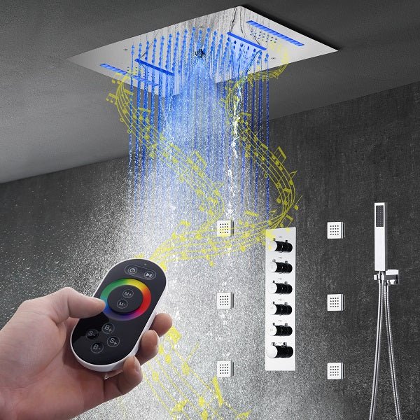Cascada Luxury 15"x23” Music LED shower system - Features