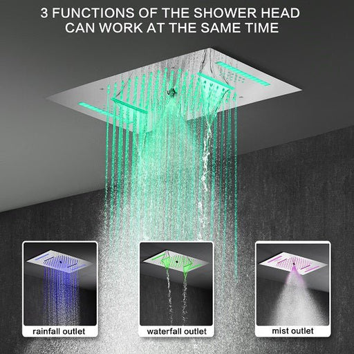 Cascada Luxury 15"x23” Music LED shower system - Side View