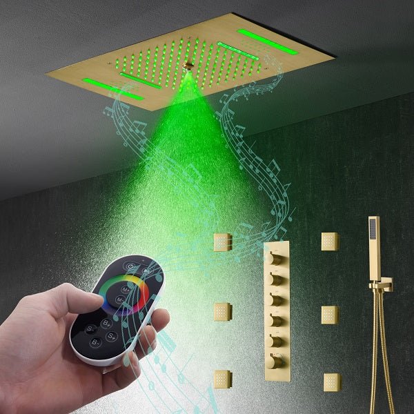Cascada Luxury 15"x23” Music LED shower system - Installation View