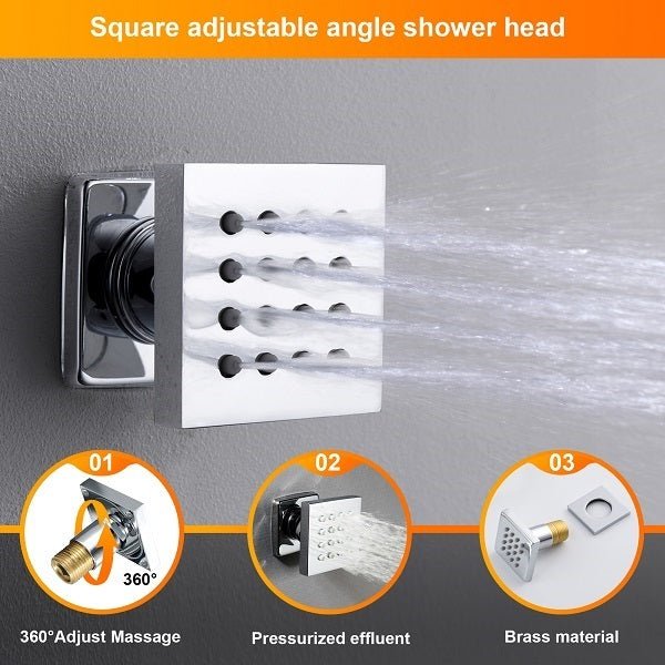 Cascada Showers 15”x23” Music LED shower system with built-in Bluetooth Speaker, 4 function - Product Image 8