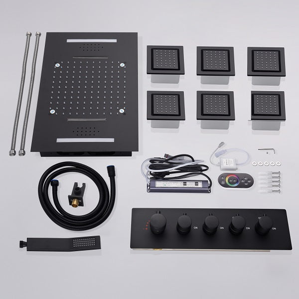 Cascada Luxury 15"x23" Bluetooth Shower Speaker System with LED Music Shower - Detail View