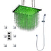 Cascada Luxury 20" LED Rainfall Shower System: Thermostatic Control - Close-Up