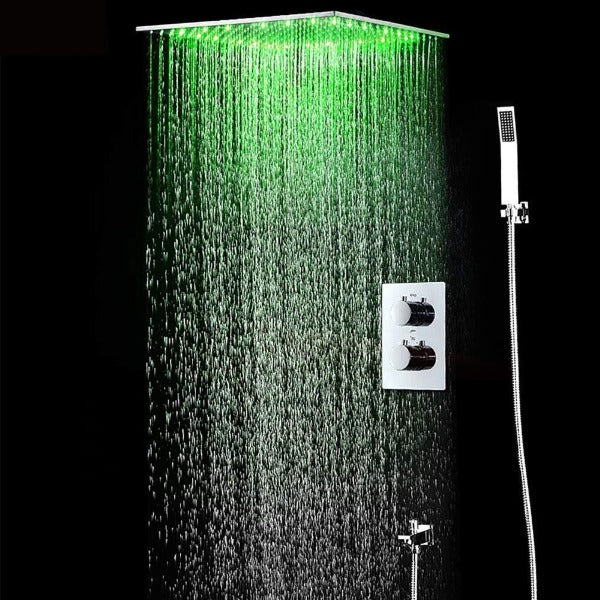 Cascada Luxury 20" Square Ceiling Mounted Thermostatic Shower System - Installation View
