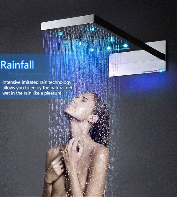 Cascada Luxury 9"x22” LED Shower Set with Digital LCD Touch Screen - Installation View