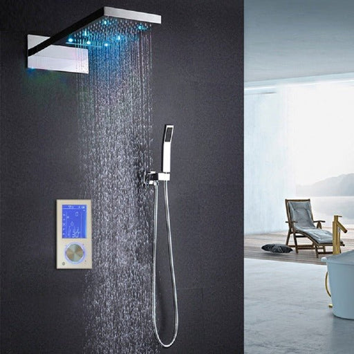 Cascada Luxury 9"x22” LED Shower Set with Digital LCD Touch Screen