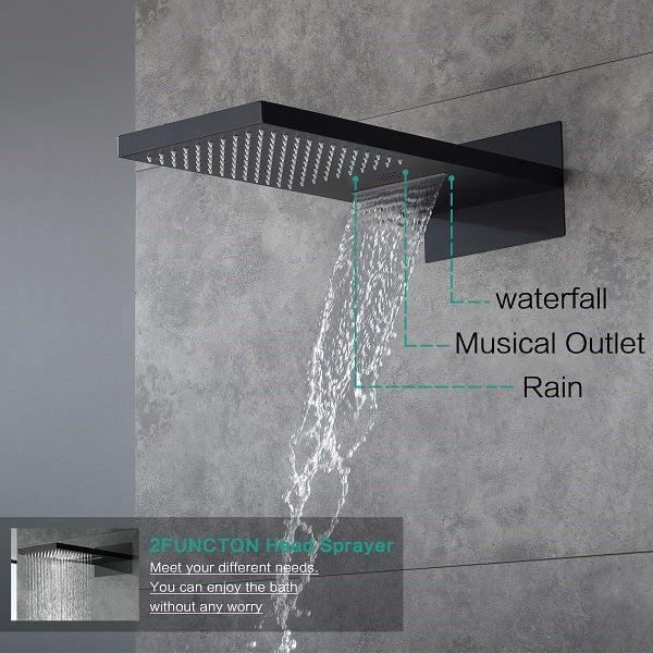 Cascada Luxury 9"x22” Music LED Shower Head set - View 11