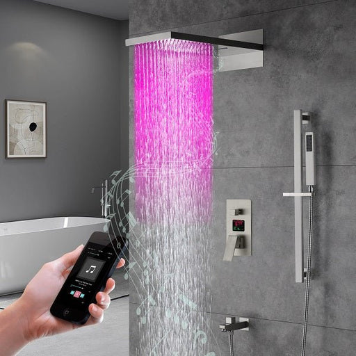 Cascada Luxury 9"x22” Music LED shower set