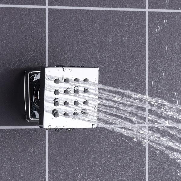 Cascada Luxury Thermostatic 14"x20" LED Shower system with 3 Way Mixer - Dimensions
