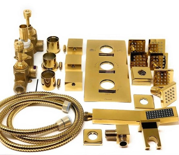 Cascada Luxury Thermostatic 14"x20" LED Shower system with 3 Way Mixer - View 16