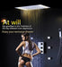 Cascada Luxury Thermostatic 14"x20" LED Shower system with 3 Way Mixer - Features