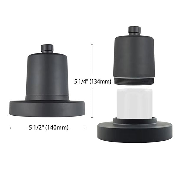 Cascada Matt Black Filtered Rainfall 5 1/2" Showerhead Includes Filter Cartridge Shower Head - Installation View