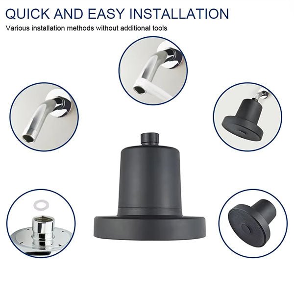 Cascada Matt Black Filtered Rainfall 5 1/2" Showerhead Includes Filter Cartridge Shower Head - Lifestyle View