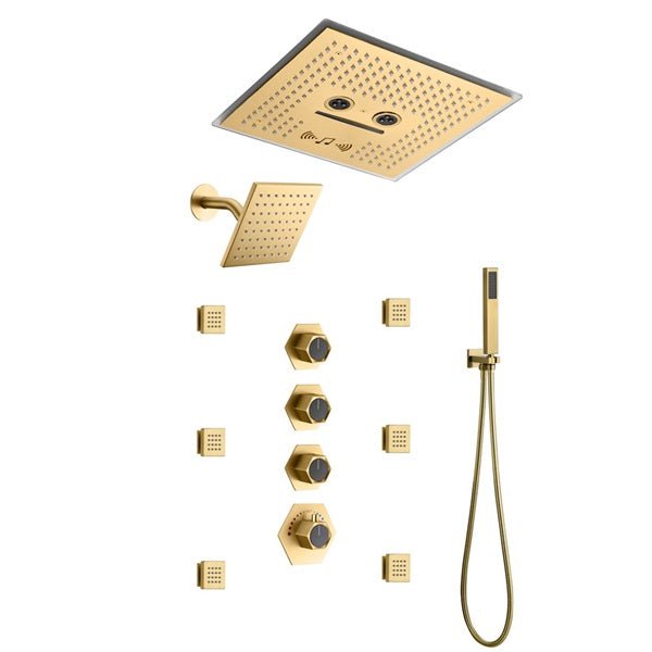 Cascada Maui 16" LED Music Dual Shower Head System - Features