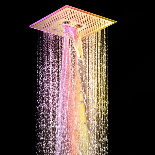 Cascada Maui 16" LED Music Dual Shower Head System - Side View