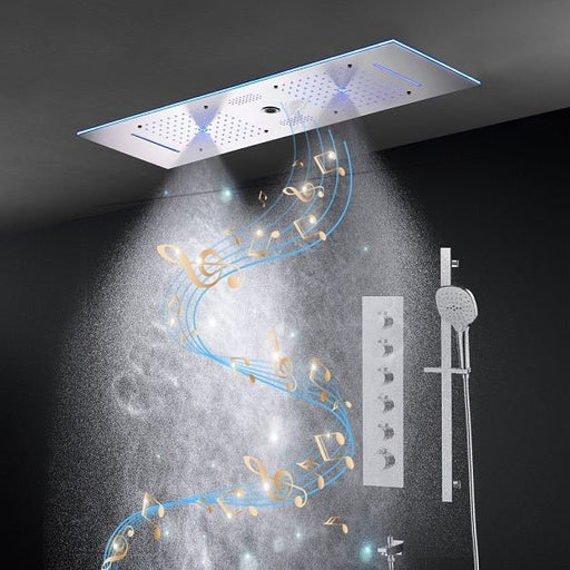 Cascada Milano 12"x36" Luxurious LED Shower System - Side View
