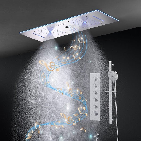 Cascada Milano 12"x36" Luxurious LED Shower System - Side View