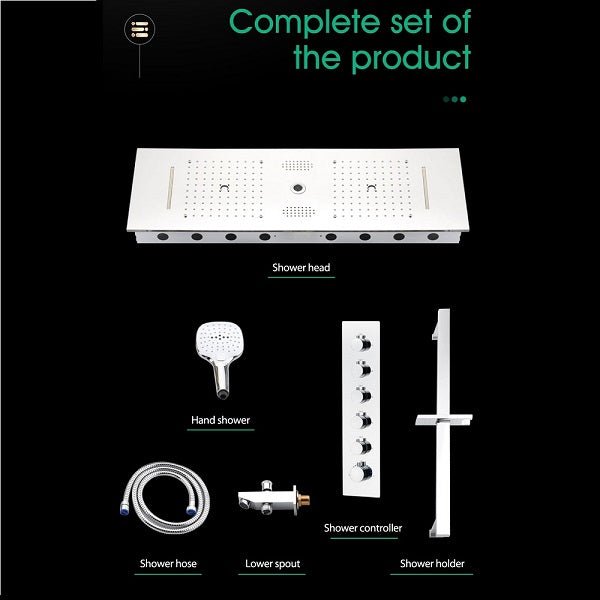 Cascada Milano 12"x36" Luxurious LED Shower System - View 15