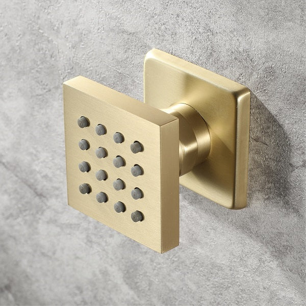 Cascada 2” Square Body Spray Shower Jet with built-in 16-Nozzles - Detail View