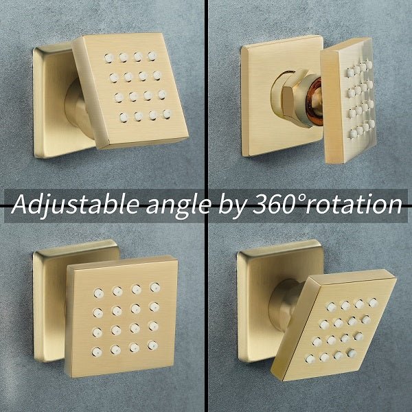 Cascada 2” Square Body Spray Shower Jet with built-in 16-Nozzles - View 12