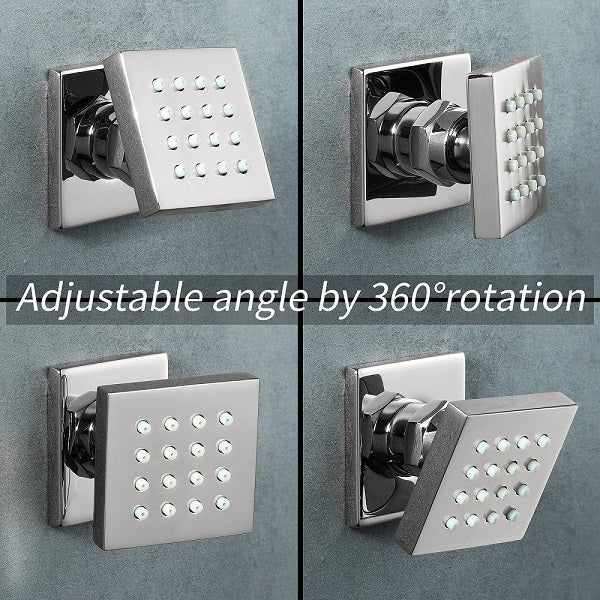 Cascada 2” Square Body Spray Shower Jet with built-in 16-Nozzles - View 13